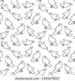 Seamless pattern with decorative birds