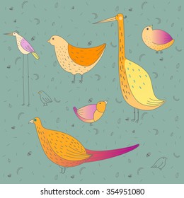 Seamless pattern with decorative birds
