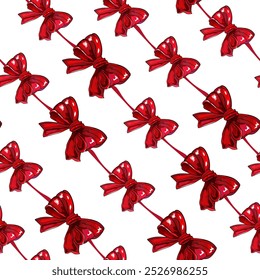Seamless Pattern with Decorative Bows in Multiple Colors. Colorful Bow Ribbon Pattern for Gift Wrapping and Decoration