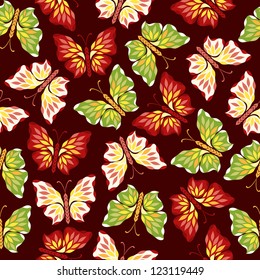 Seamless pattern with decorative butterflies