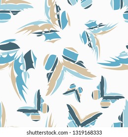 Seamless pattern with decorative butterflies. Summer day. Vector illustration. Can be used for wallpaper, textile, invitation card, wrapping, web page background.