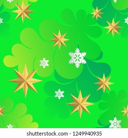 Seamless pattern decorative Christmas tree branches. Festive Xmas border of green branch of pine. Creative design with vibrant gradients. Can be used for wallpaper, textile, invitation card, wrapping,