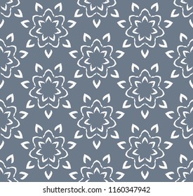 Seamless pattern with decorative circles in the style of a mandala.  Vector illustration.