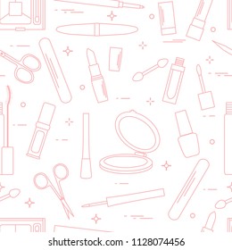 Diseño de cosméticos decorativos, accesorios para el cuidado de uñas. Estilo de moda glamour.