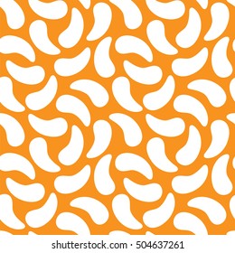 Seamless pattern with decorative cucumbers. Orange and white color. Vector illustration