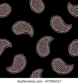 Seamless pattern with decorative cucumbers. Rose quartz and black color. Vector illustration