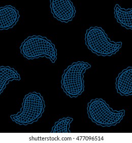 Seamless pattern with decorative cucumbers. Snorkel blue and black color. Vector illustration