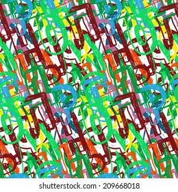 Seamless pattern decorative Cyrillic alphabet font style sketch 