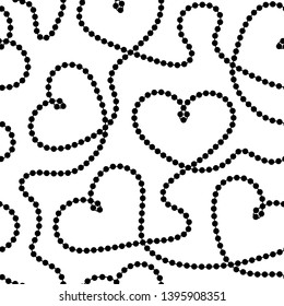 Seamless pattern  Decorative element from ball design  Beautiful chain beads  Jewelry black  white background  texture  Garlands and balls  Beads necklace pattern for decoration   covering 