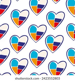 seamless pattern with decorative element heart in flat style in vector.love in graffiti style. template for background, wallpaper, textile, print, wrapping