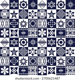 Seamless pattern with decorative elements. Geometrical background.