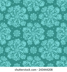 Seamless pattern  with decorative elements. Green