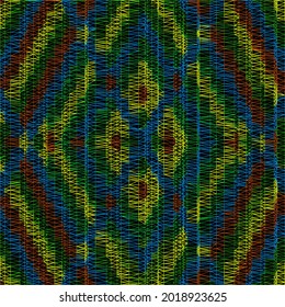 Seamless pattern - decorative  embroidery with  geometrical drawing. Use for textile design,wrapping paper, wallpaper, web page background   Vector.