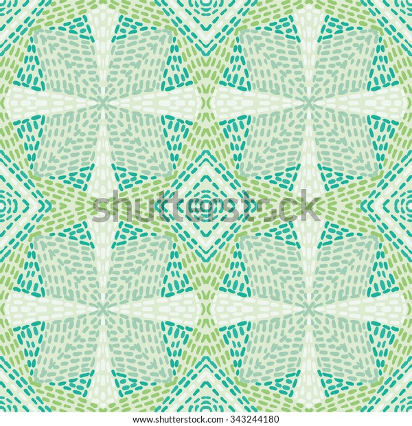 Seamless Pattern Decorative Embroidery Geometrical Drawing Stock Vector