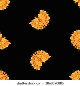 Seamless pattern of decorative fairy firebird