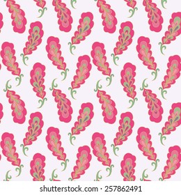 Seamless pattern with decorative feathers