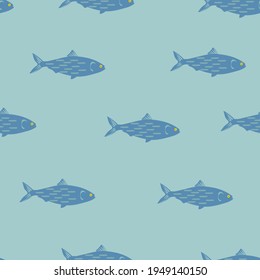 Seamless pattern from decorative fish.Vector