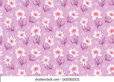 Seamless pattern with decorative floral background vector illustration