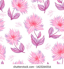 Seamless pattern with decorative floral background vector illustration