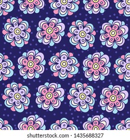 Seamless pattern with decorative floral background vector illustration