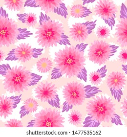 Seamless pattern with decorative floral background vector illustration