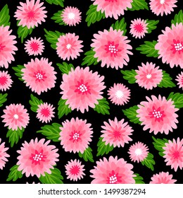 Seamless pattern with decorative floral background. vector illustration.
