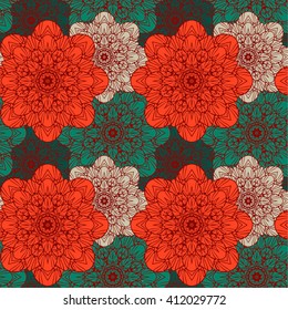 Seamless pattern. Decorative floral pattern in beautiful colors. Vector illustration