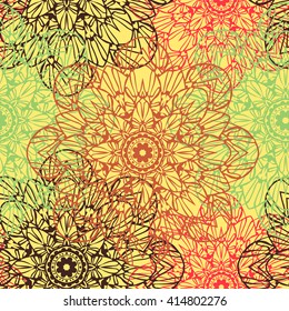 Seamless pattern. Decorative floral pattern in beautiful colors. Vector illustration