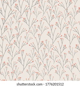 seamless pattern with decorative floral elements on beige background for textile prints, wallpaper, scrapbooking, stationery, wrappig paper, product packaging, etc. EPS 10