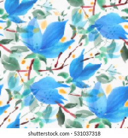 Seamless pattern - decorative floral embroidery. Cross-stitch. Vector illustration. 