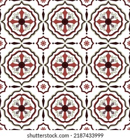 Seamless pattern decorative, flower pattern in vintage mandala style for tattoos, fabrics or decorations and more. Vector illustration.