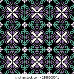 Seamless pattern decorative, flower pattern in vintage mandala style for tattoos, fabrics or decorations and more. Vector illustration.