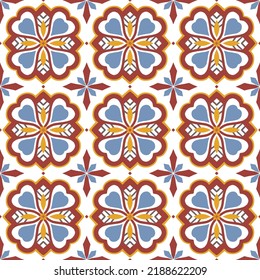 Seamless pattern decorative, flower pattern in vintage mandala style for tattoos, fabrics or decorations and more. Vector illustration.