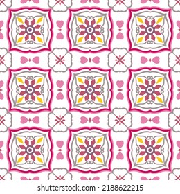 Seamless pattern decorative, flower pattern in vintage mandala style for tattoos, fabrics or decorations and more. Vector illustration.