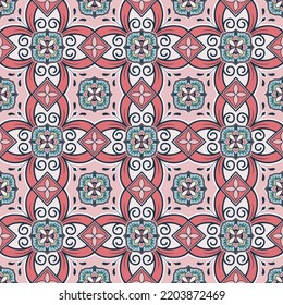 Nahtlose Muster dekorativ, Blumenmuster im Vintage Mandala Stil für Tätowierungen, Stoffe oder Dekorationen und mehr. Vektorgrafik.