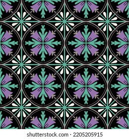 Seamless pattern decorative, flower pattern in vintage mandala style for tattoos, fabrics or decorations and more. Vector illustration.