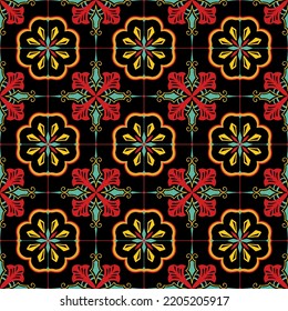 Seamless pattern decorative, flower pattern in vintage mandala style for tattoos, fabrics or decorations and more. Vector illustration.