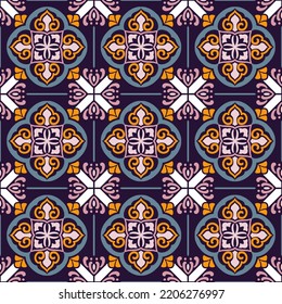 Nahtlose Muster dekorativ, Blumenmuster im Vintage Mandala Stil für Tätowierungen, Stoffe oder Dekorationen und mehr. Vektorgrafik.