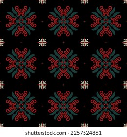 Seamless pattern decorative, flower pattern in vintage mandala style for tattoos, fabrics or decorations and more. Vector illustration.