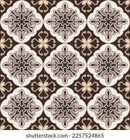 Seamless pattern decorative, flower pattern in vintage mandala style for tattoos, fabrics or decorations and more. Vector illustration.
