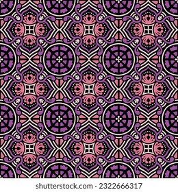 Seamless pattern decorative, flower pattern in vintage mandala style for tattoos, fabrics or decorations and more. Vector illustration.