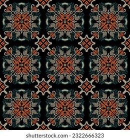 Seamless pattern decorative, flower pattern in vintage mandala style for tattoos, fabrics or decorations and more. Vector illustration.