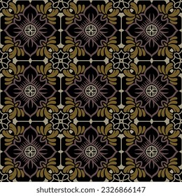 Seamless pattern decorative, flower pattern in vintage mandala style for tattoos, fabrics or decorations and more. Vector illustration.