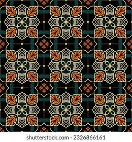Seamless pattern decorative, flower pattern in vintage mandala style for tattoos, fabrics or decorations and more. Vector illustration.