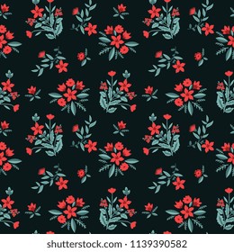 Seamless pattern with decorative flowers