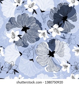 
Seamless pattern with decorative flowers