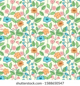 Seamless pattern with decorative flowers