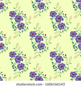 Seamless pattern with decorative flowers