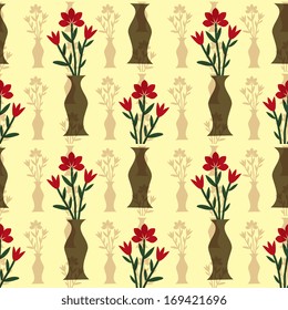Seamless pattern with decorative flowers