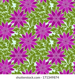Seamless pattern with decorative flowers